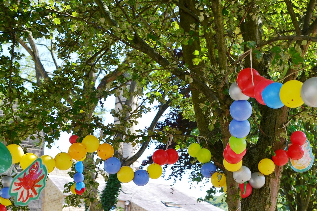colourful decorated trees